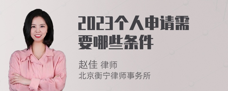 2023个人申请需要哪些条件
