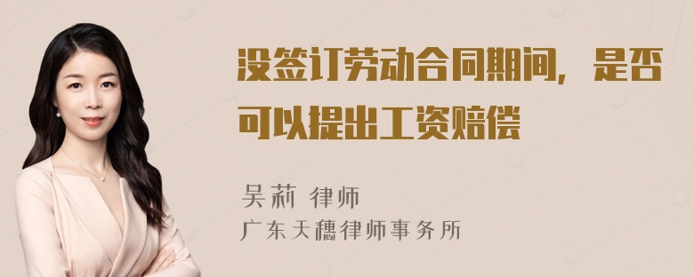 没签订劳动合同期间，是否可以提出工资赔偿