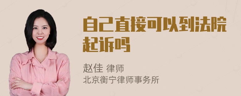 自己直接可以到法院起诉吗