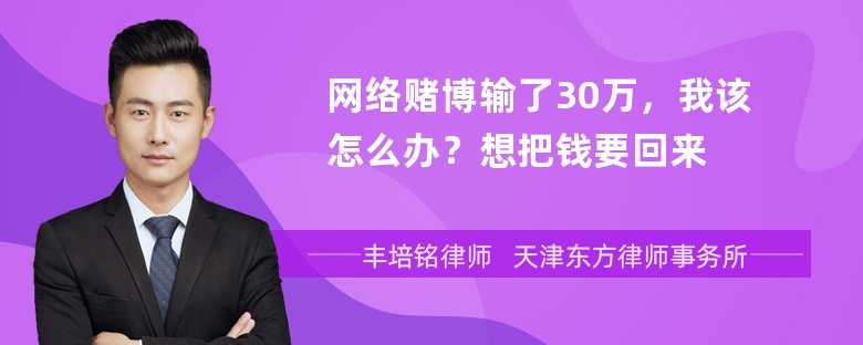 网络赌博输了30万，我该怎么办？想把钱要回来