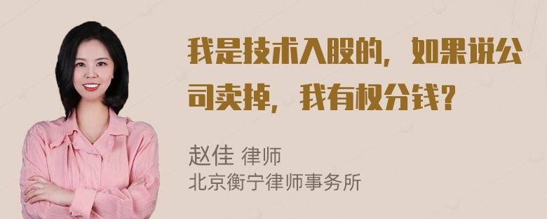 我是技术入股的，如果说公司卖掉，我有权分钱？