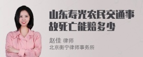 山东寿光农民交通事故死亡能赔多少