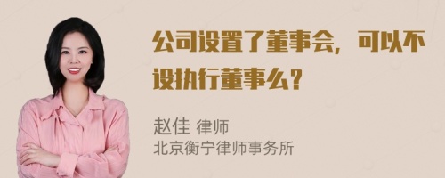 公司设置了董事会，可以不设执行董事么？