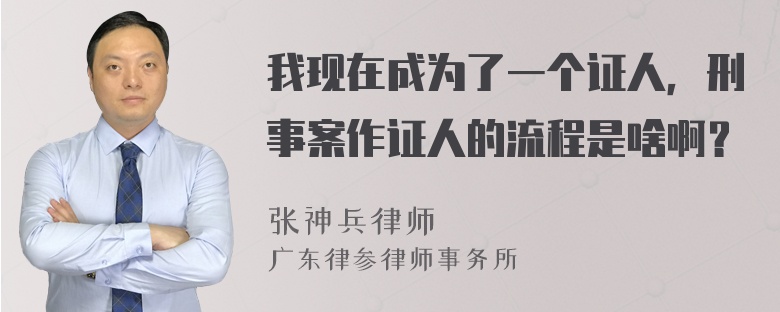 我现在成为了一个证人，刑事案作证人的流程是啥啊？