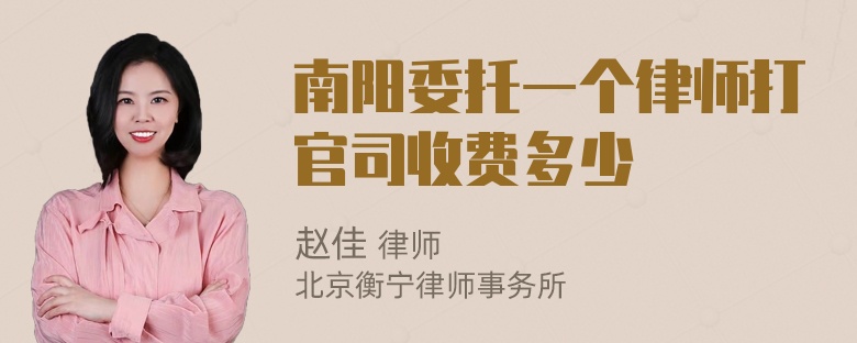 南阳委托一个律师打官司收费多少