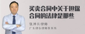 买卖合同中关于担保合同的法律是那些