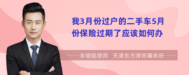 我3月份过户的二手车5月份保险过期了应该如何办