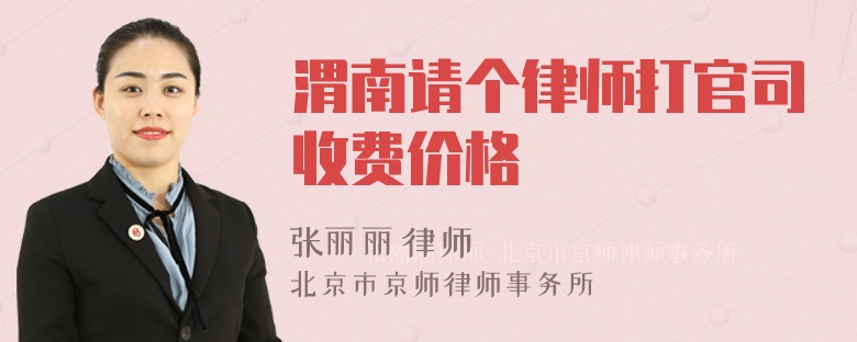 渭南请个律师打官司收费价格