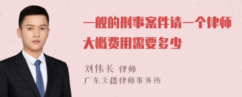 一般的刑事案件请一个律师大概费用需要多少