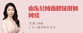 山东公摊面积征用如何给