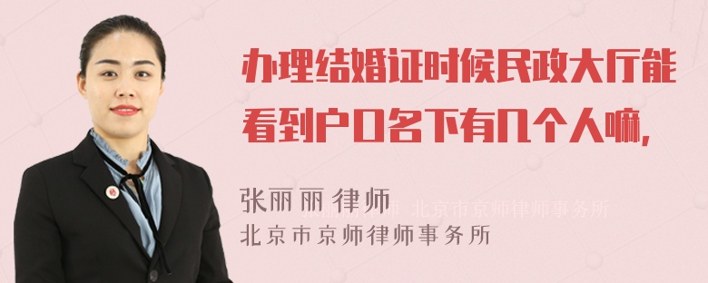 办理结婚证时候民政大厅能看到户口名下有几个人嘛，