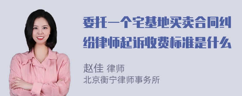 委托一个宅基地买卖合同纠纷律师起诉收费标准是什么