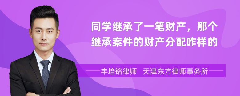 同学继承了一笔财产，那个继承案件的财产分配咋样的