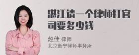 湛江请一个律师打官司要多少钱