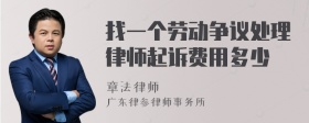 找一个劳动争议处理律师起诉费用多少