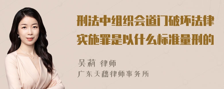 刑法中组织会道门破坏法律实施罪是以什么标准量刑的