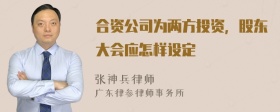 合资公司为两方投资，股东大会应怎样设定