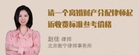 请一个离婚财产分配律师起诉收费标准参考价格