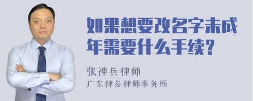 如果想要改名字未成年需要什么手续？