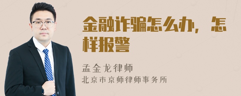 金融诈骗怎么办，怎样报警