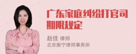 广东家庭纠纷打官司期限规定