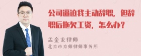 公司逼迫我主动辞职，但辞职后拖欠工资，怎么办？