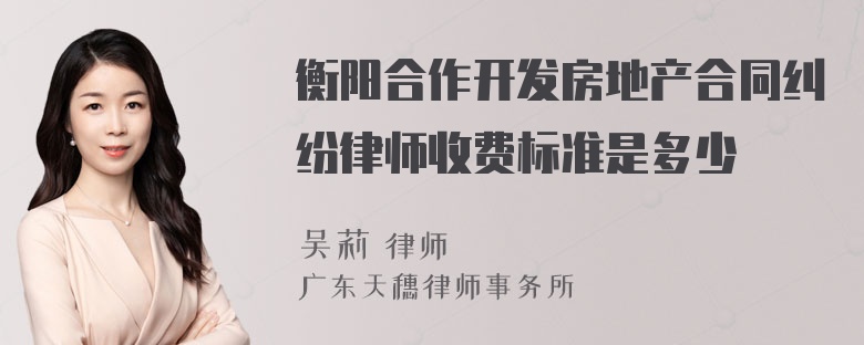 衡阳合作开发房地产合同纠纷律师收费标准是多少