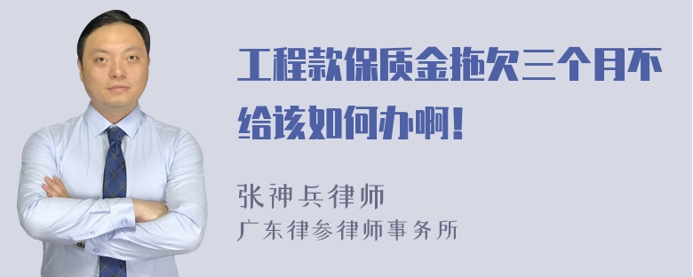 工程款保质金拖欠三个月不给该如何办啊！