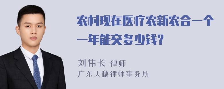 农村现在医疗农新农合一个一年能交多少钱？