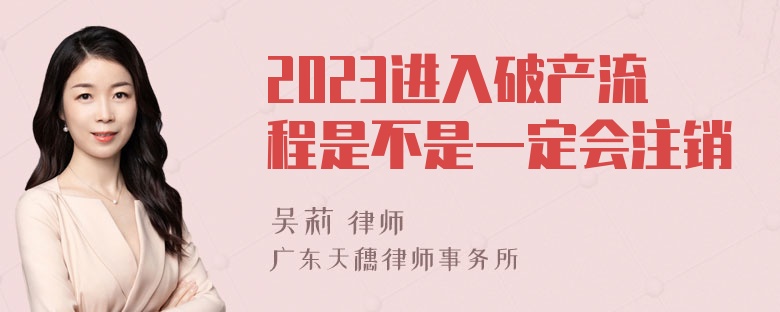 2023进入破产流程是不是一定会注销