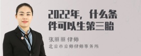 2022年，什么条件可以生第三胎