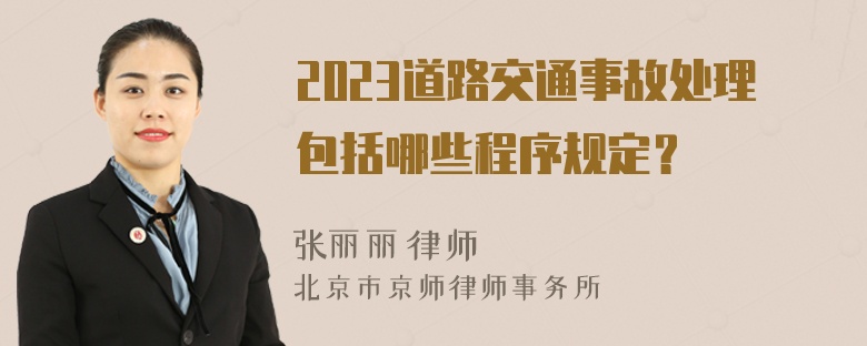 2023道路交通事故处理包括哪些程序规定？