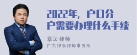 2022年，户口分户需要办理什么手续