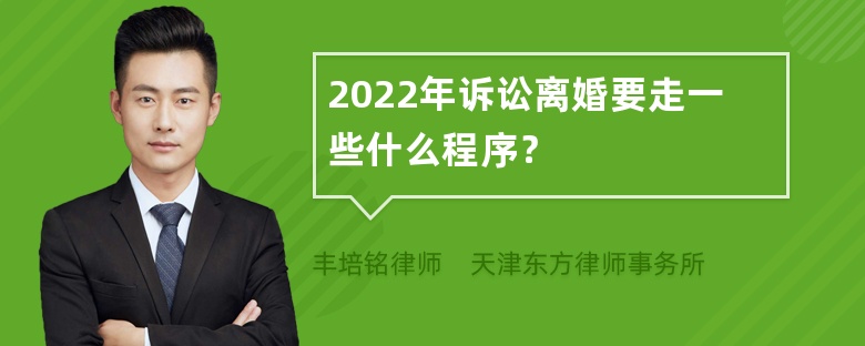 2022年诉讼离婚要走一些什么程序？