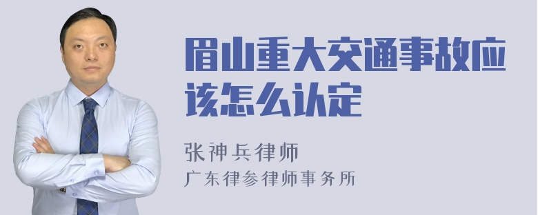 眉山重大交通事故应该怎么认定