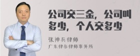 公司交三金，公司叫多少，个人交多少