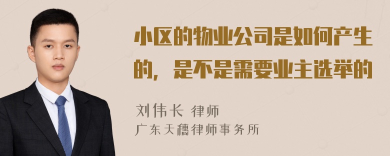 小区的物业公司是如何产生的，是不是需要业主选举的