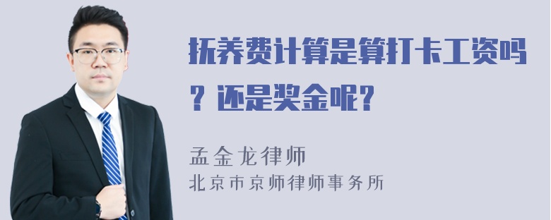 抚养费计算是算打卡工资吗？还是奖金呢？