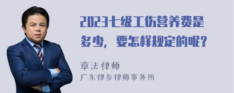 2023七级工伤营养费是多少，要怎样规定的呢？