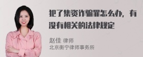 犯了集资诈骗罪怎么办，有没有相关的法律规定