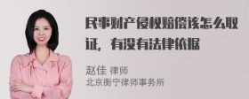 民事财产侵权赔偿该怎么取证，有没有法律依据