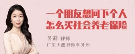 一个朋友想问下个人怎么买社会养老保险