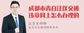 成都市青白江区交通违章网上怎么办理的