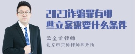 2023诈骗罪有哪些立案需要什么条件