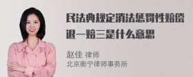 民法典规定消法惩罚性赔偿退一赔三是什么意思