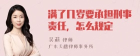 满了几岁要承担刑事责任，怎么规定