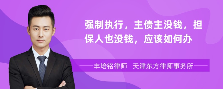 强制执行，主债主没钱，担保人也没钱，应该如何办