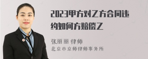 2023甲方对乙方合同违约如何方赔偿乙