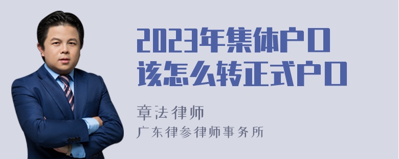 2023年集体户口该怎么转正式户口