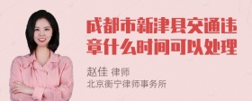 成都市新津县交通违章什么时间可以处理